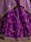 Amazing Purple Embroidered Mulberry Silk Sangeet Wear Lehenga Choli - Zeel Clothing
