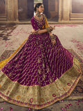Amazing Purple Embroidered Viscose Silk Wedding Wear Lehenga Choli - Zeel Clothing