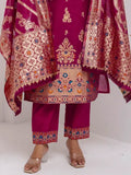 Amazing Purple Hand Work Jacquard Silk Traditional Pant Suit With Dupatta - Zeel Clothing