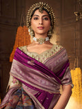 Amazing Purple Zari Weaving Silk Festive Wear Saree With Blouse - Zeel Clothing