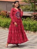 Amazing Red Gamthi Patch Work Georgette Navratri Wear Gown - Zeel Clothing