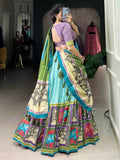 Amazing Sea Green Kalamkari Print Silk Festival Wear Lehenga Choli - Zeel Clothing