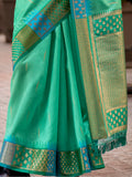 Amazing Sea Green Zari Weaving Banarasi Silk Traditional Saree - Zeel Clothing