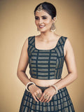 Amazing Teal Blue Sequins Georgette Reception Wear Lehenga Choli - Zeel Clothing