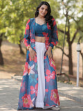 Amazing White Georgette Event Wear Crop Top Lehenga With Jacket - Zeel Clothing