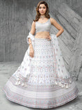 Amazing White Sequins Georgette Traditional Lehenga Choli With Dupatta - Zeel Clothing