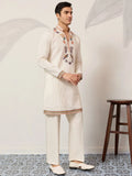 Amazing White Sequins Work Viscose Silk Weddings Wear Men’s Kurta