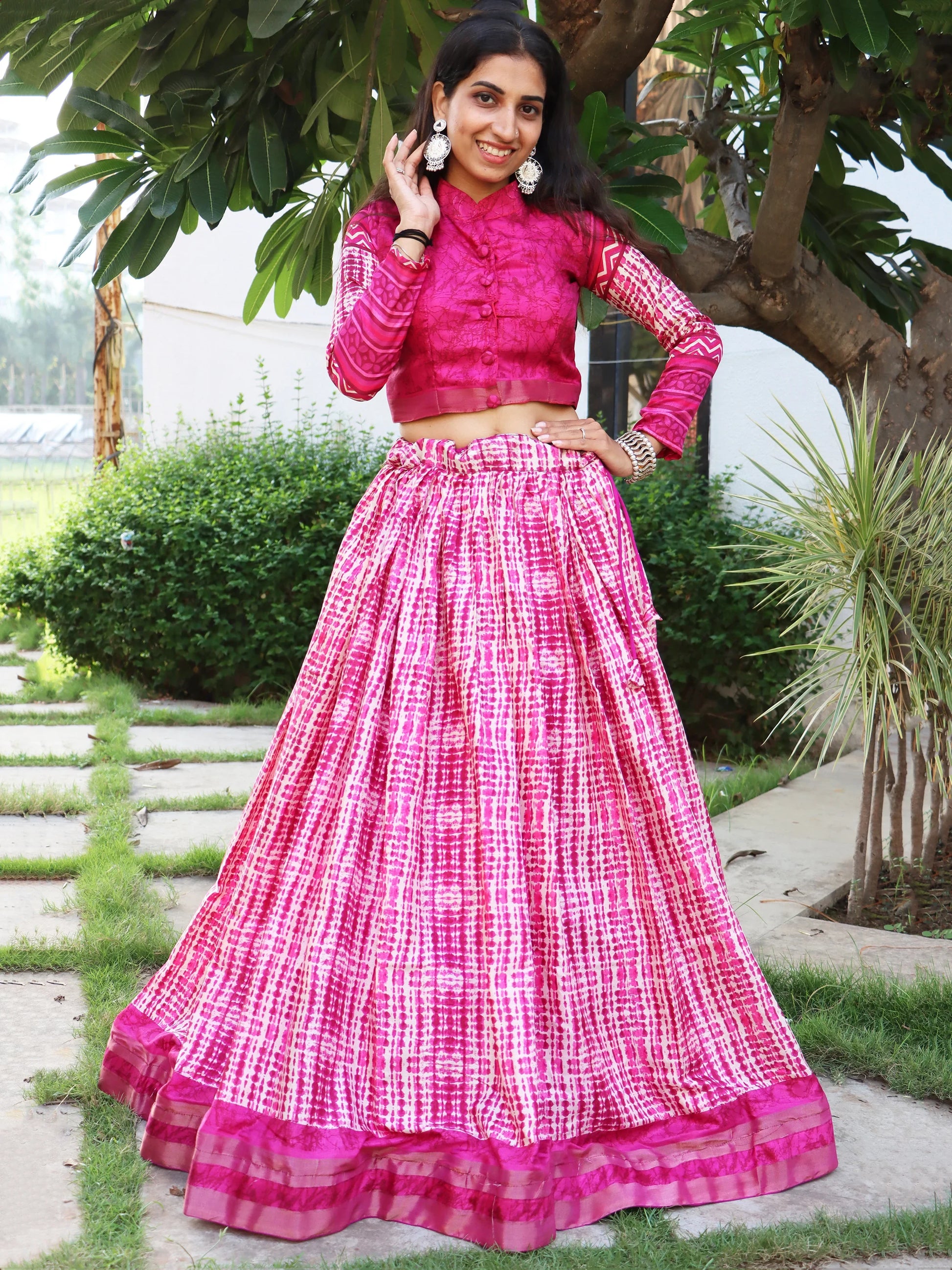 Amazing Wine Digital Printed Tussar Silk Event Wear Lehenga Choli - Zeel Clothing