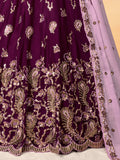 Amazing Wine Embroidered Georgette Bridesmaid Lehenga Choli