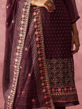 Amazing Wine Thread Work Georgette Festive Wear Straight Top With Pant - Zeel Clothing