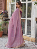 Amazing Wine Zari Embroidered Georgette Event Wear Gown - Zeel Clothing