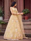 Amazing Yellow Sequins Net Haldi Wear Lehenga Choli With Dupatta