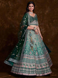 Amusing Green Sequins Art Silk Reception Wear Lehenga Choli - Zeel Clothing