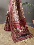 Appealing Cream Digital Printed Silk Event Wear Saree - Zeel Clothing