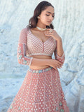 Appealing Light Mauve Sequins Georgette Lehenga Choli With Dupatta - Zeel Clothing