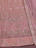 Appealing Pearl Pink Embroidered Soft Net Wedding Wear Lehenga Choli - Zeel Clothing