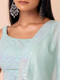 Appealing Sky-Blue Sequins Georgette Wedding Wear Lehenga Choli - Zeel Clothing
