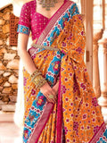 Appealing Yellow Patola Printed Silk Wedding Wear Saree With Blouse - Zeel Clothing