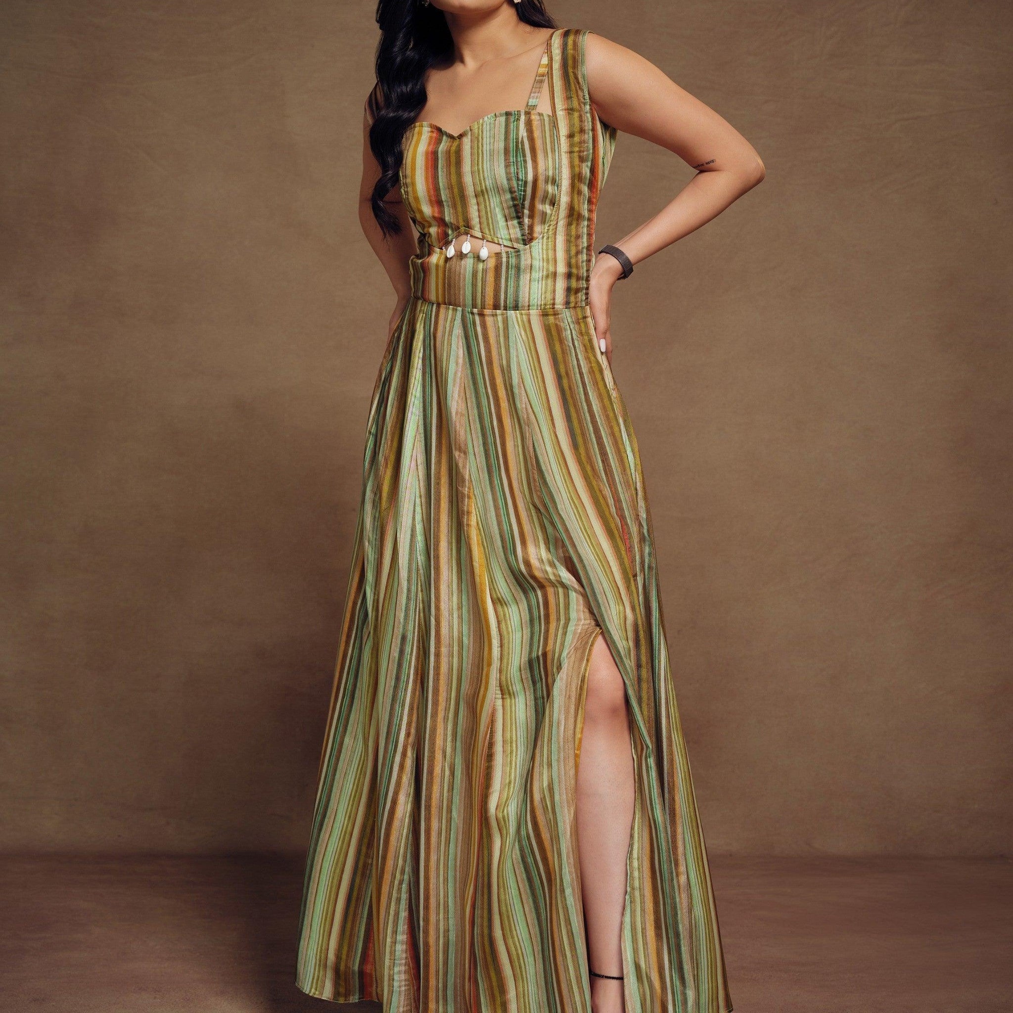 Ravishing Multi-Color Printed Chinon Party Wear Dungaree Top