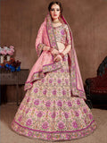 Arresting Pastel Pink Colored Bridal Wear Designer Embroidered Lehenga choli - Zeel Clothing