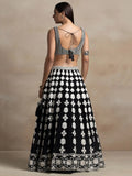 Astonishing Black Thread Work Georgette Lehenga Choli With Dupatta - Zeel Clothing