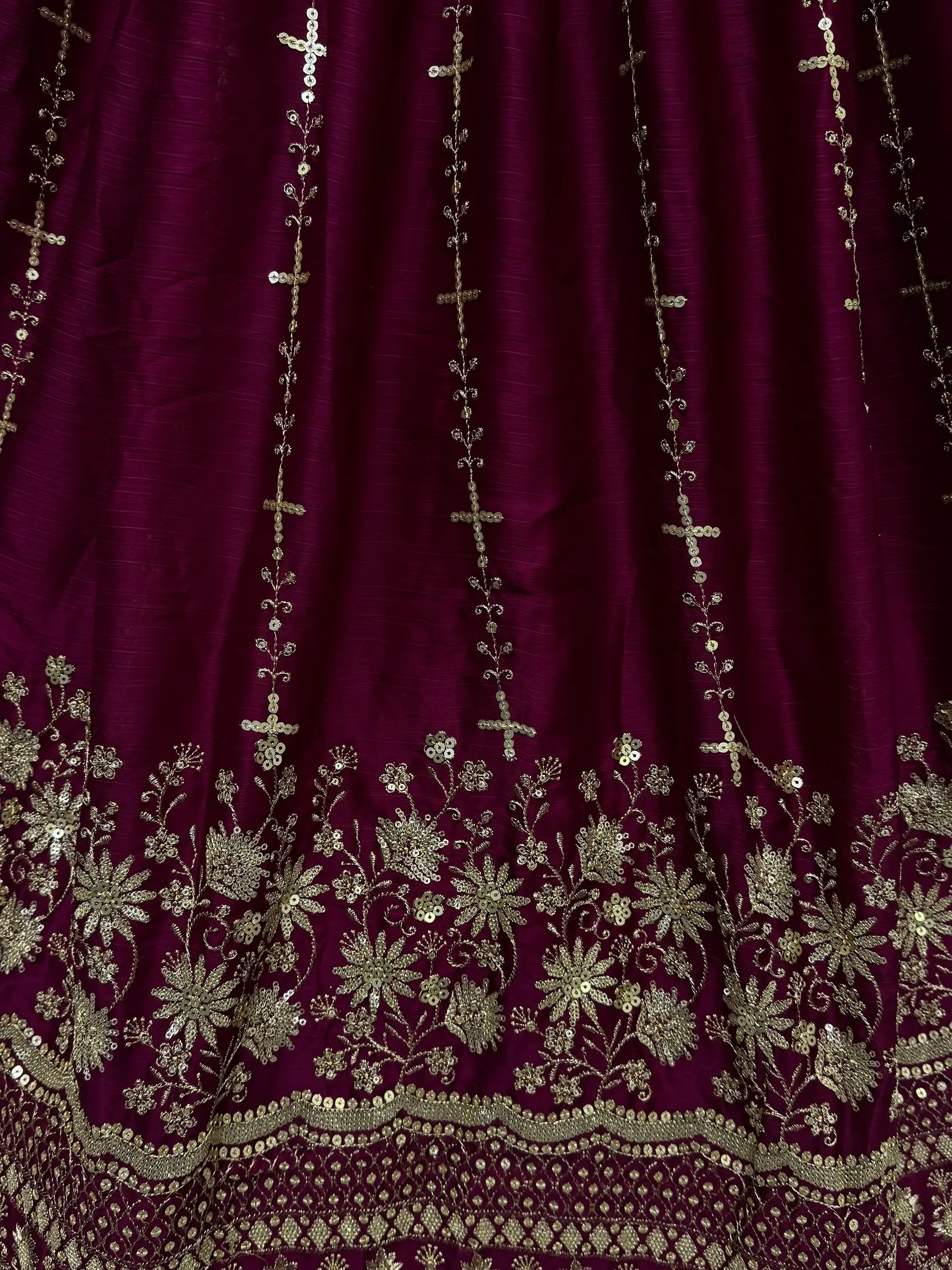 Astonishing Burgundy Thread Work Satin Bridal Lehenga Choli - Zeel Clothing