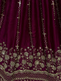 Astonishing Burgundy Thread Work Satin Bridal Lehenga Choli - Zeel Clothing