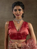 Astonishing Dark Peach Zari Weaving Organza Designer Pre-Stitched Saree - Zeel Clothing