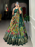 Astonishing Green kalamkari Printed Silk Traditonal Lehenga Choli - Zeel Clothing