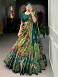 Astonishing Green kalamkari Printed Silk Traditonal Lehenga Choli - Zeel Clothing