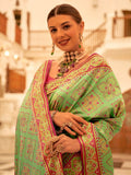 Astonishing Green Patola Printed Silk Wedding Wear Saree With Blouse - Zeel Clothing