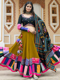 Astonishing Green Printed Rayon Navratri Lehenga Choli With Dupatta - Zeel Clothing