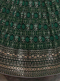 Astonishing Green Sequins Georgette Lehenga Choli With Dupatta - Zeel Clothing
