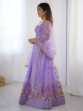 Astonishing Lavender Floral Embroidered Net Event Wear Lehenga Choli - Zeel Clothing