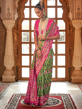 Astonishing Light Green Printed Silk Function Wear Saree With Blouse - Zeel Clothing