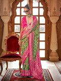 Astonishing Light Green Printed Silk Function Wear Saree With Blouse - Zeel Clothing