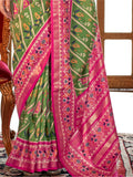 Astonishing Light Green Printed Silk Function Wear Saree With Blouse - Zeel Clothing