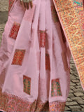 Astonishing Light Pink Zari Weaving Silk Saree With Blouse - Zeel Clothing