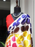 Astonishing Multi-Color Digital Printed Satin Saree With Blouse - Zeel Clothing