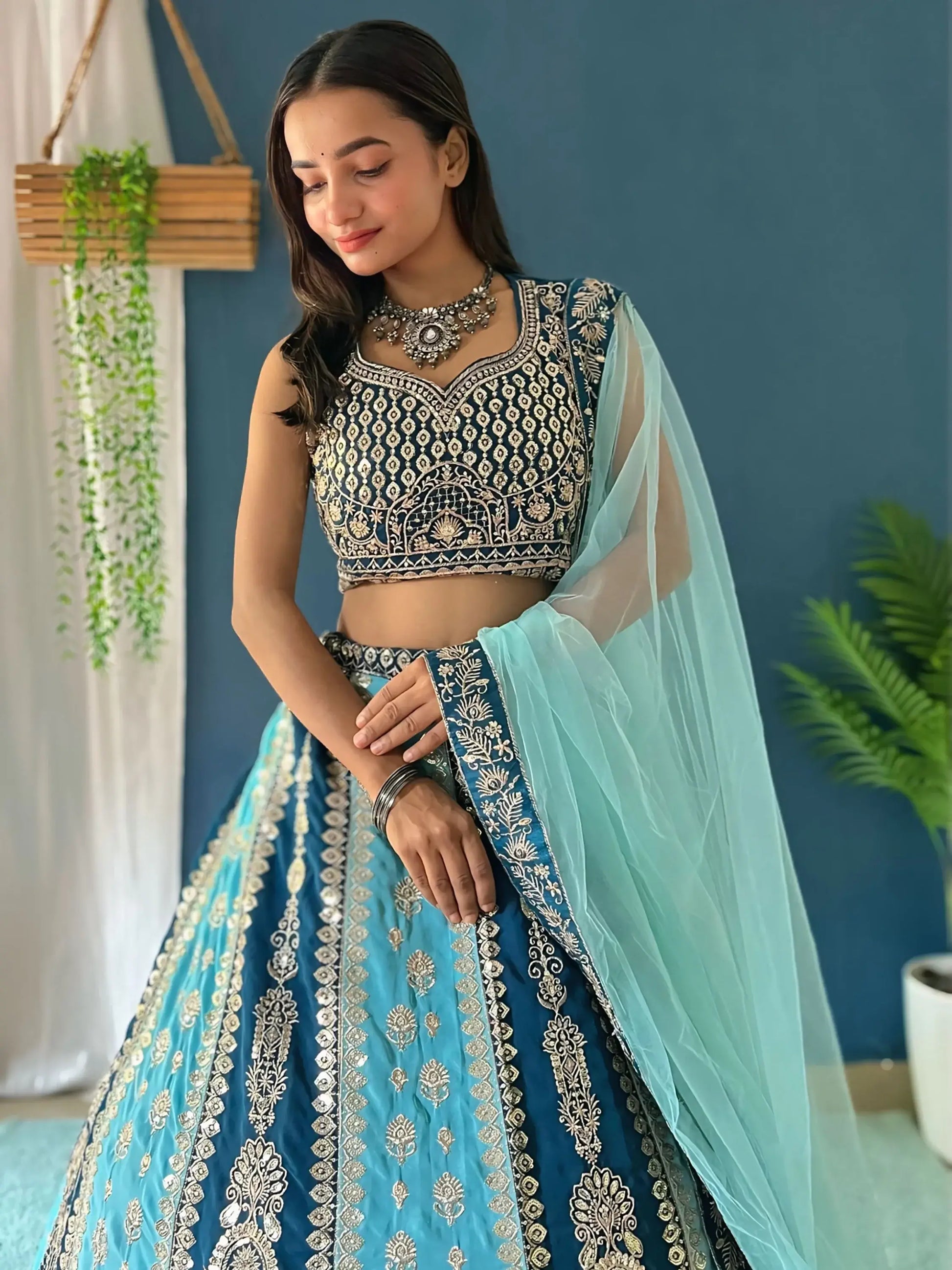 Astonishing Multi-Color Embroidered Georgette Wedding Lehenga Choli - Zeel Clothing