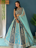 Astonishing Multi-Color Embroidered Georgette Wedding Lehenga Choli - Zeel Clothing
