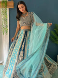 Astonishing Multi-Color Embroidered Georgette Wedding Lehenga Choli - Zeel Clothing