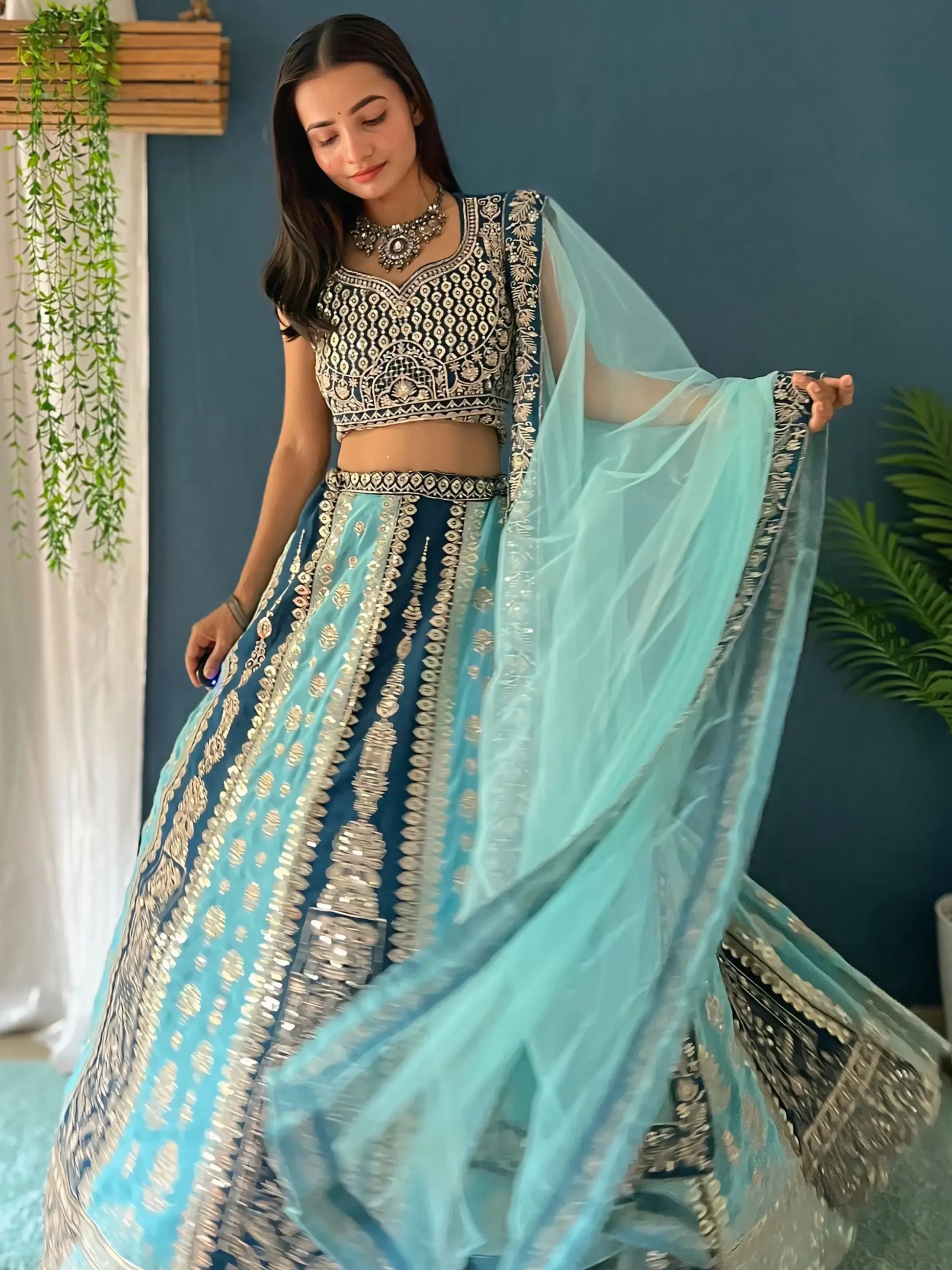 Astonishing Multi-Color Embroidered Georgette Wedding Lehenga Choli - Zeel Clothing