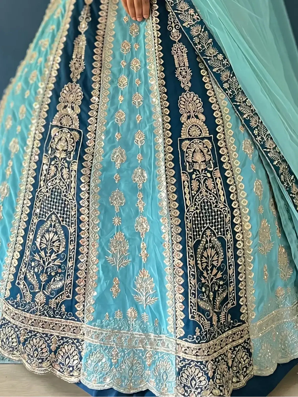 Astonishing Multi-Color Embroidered Georgette Wedding Lehenga Choli - Zeel Clothing