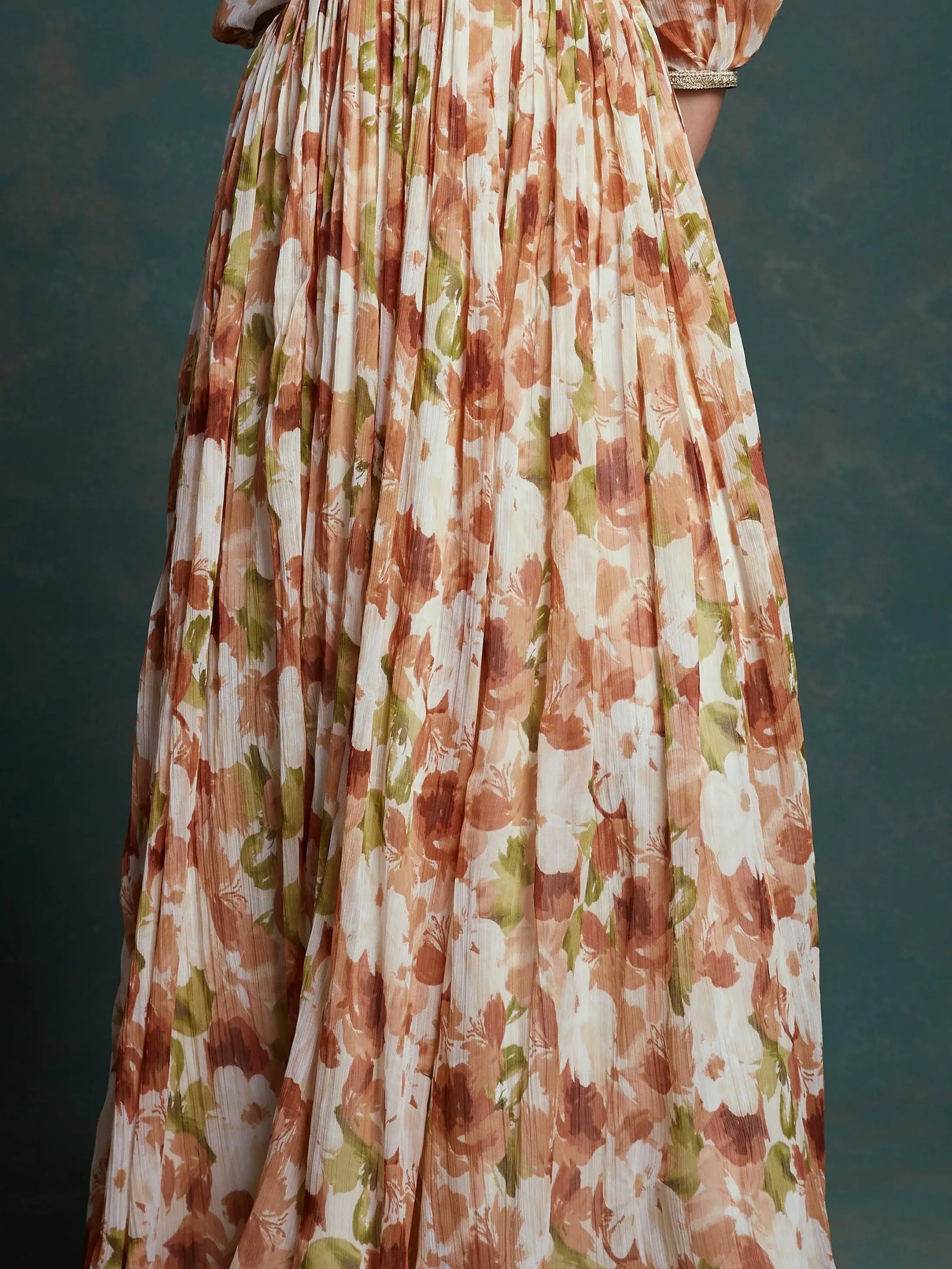 Astonishing Multi-Color Floral Printed Georgette Festival Wear Gown - Zeel Clothing