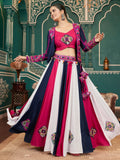 Astonishing Multi-Color Mirror Work Rayon Lehenga Choli With Jacket - Zeel Clothing