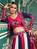Astonishing Multi-Color Mirror Work Rayon Lehenga Choli With Jacket - Zeel Clothing
