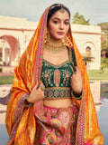 Astonishing Mustard Yellow Sequins Embroidery Banarasi Silk Engagement Wear Lehenga Choli - Zeel Clothing