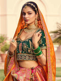 Astonishing Mustard Yellow Sequins Embroidery Banarasi Silk Engagement Wear Lehenga Choli - Zeel Clothing