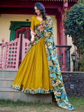 Astonishing Mustard Yellow Thread Work Silk Haldi Wear Lehenga Choli - Zeel Clothing